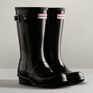 Hunter Original Black Kids Gloss Boots
